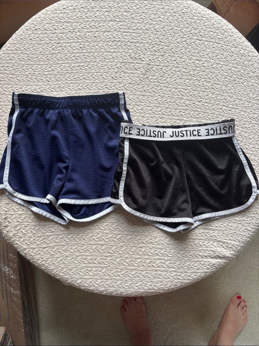 Justice Black and Navy Mesh Athletic Shorts Set
